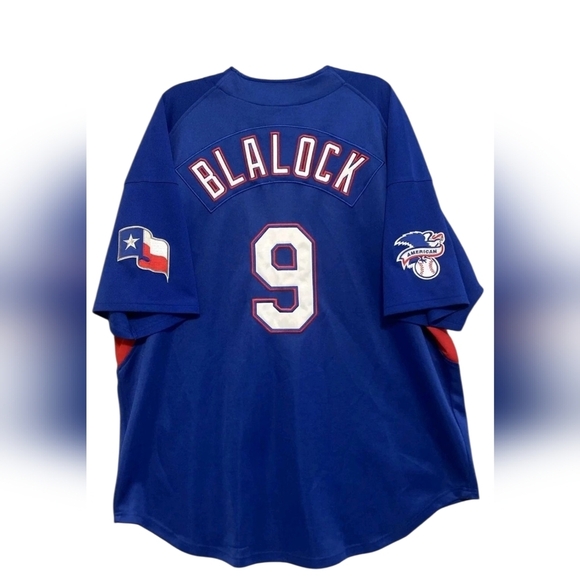 Nike MLB Texas Rangers Blalock #9 Royal Blue and Red Jersey Large - Picture 9 of 13